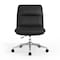 Flash Furniture Chloe Mid-Back Black Padded LeatherSoft Armless Chair w/Wheels, Swivel Function, and Chrome Frame CH-232174-1-BK-GG - alternate 9